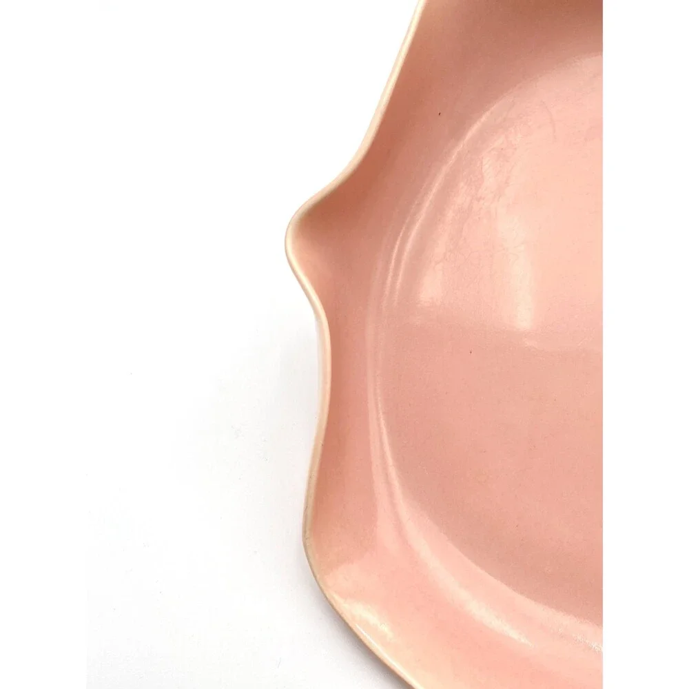 1950-1960’s California Pottery Pink Console Dish Biomorphic Shape